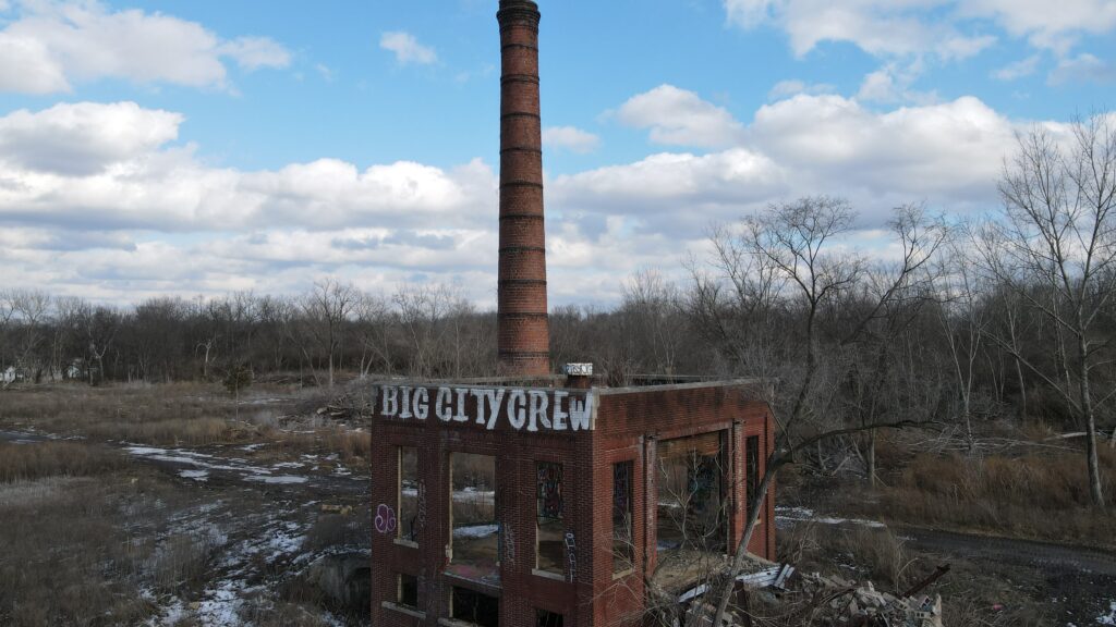 IDrone shot of the incinerator on the side of I-75