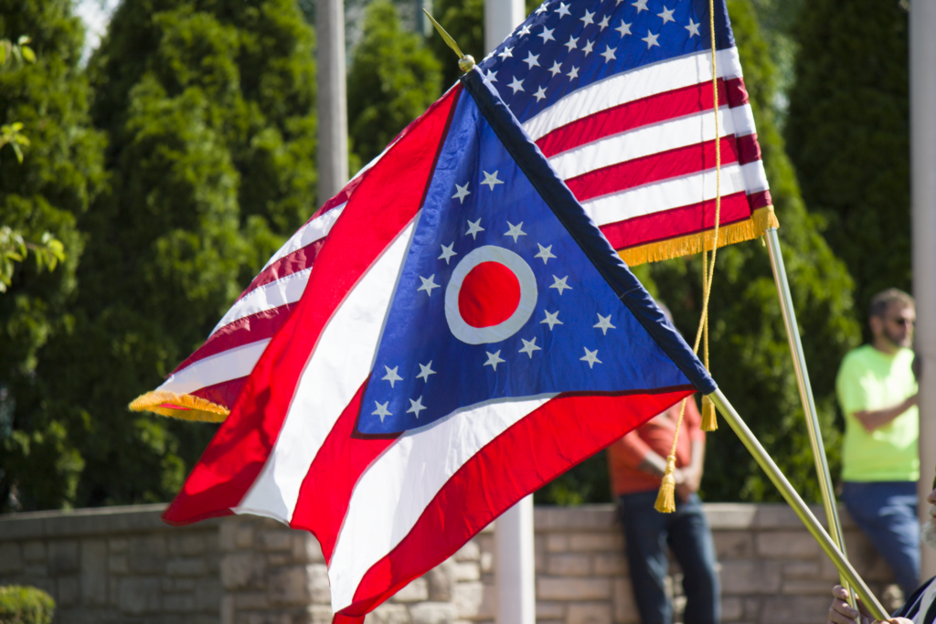 Ohio and USA Flag