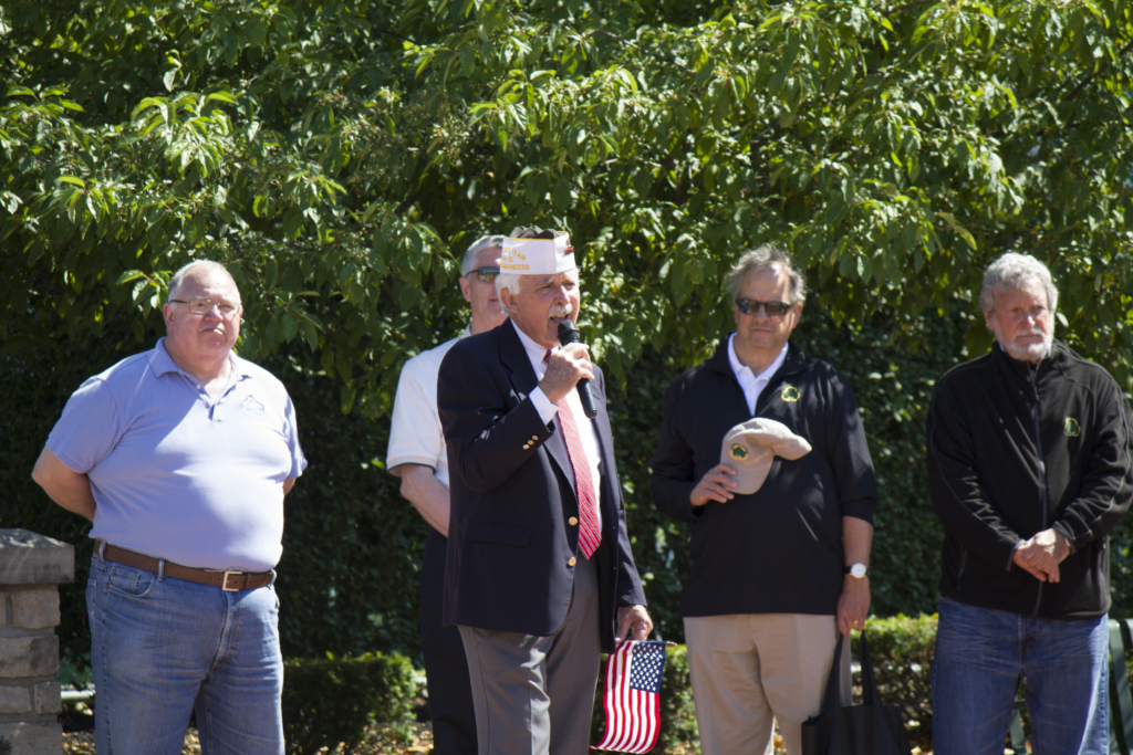 US Veteran speaking at memorial dedication